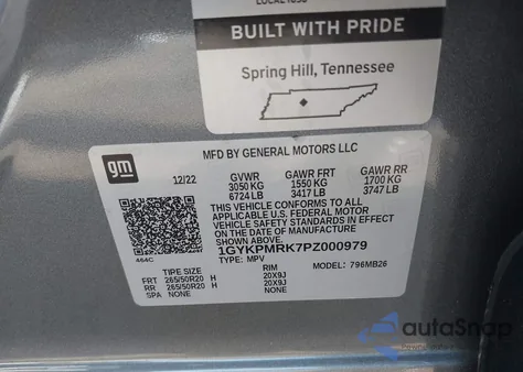 2023 Cadillac Lyriq Rwd Luxury z USA, uszkodzony, nr VIN 1GYKPMRK7PZ000979